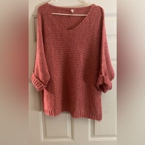 Elegant V-Neck Sweater in Dusty Rose